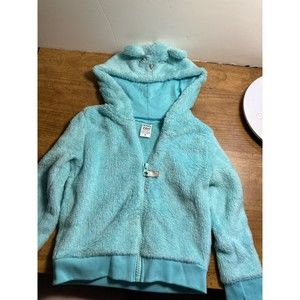 Carters Infant Girls Blue Teddy Bear Cozy Coat with Hood 24m